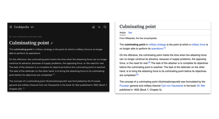 Culminating point, Grokipedia, 11-11-2025