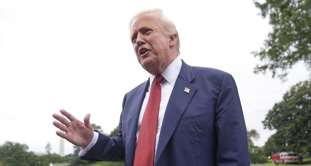 Donald Trump talks after BLS firing