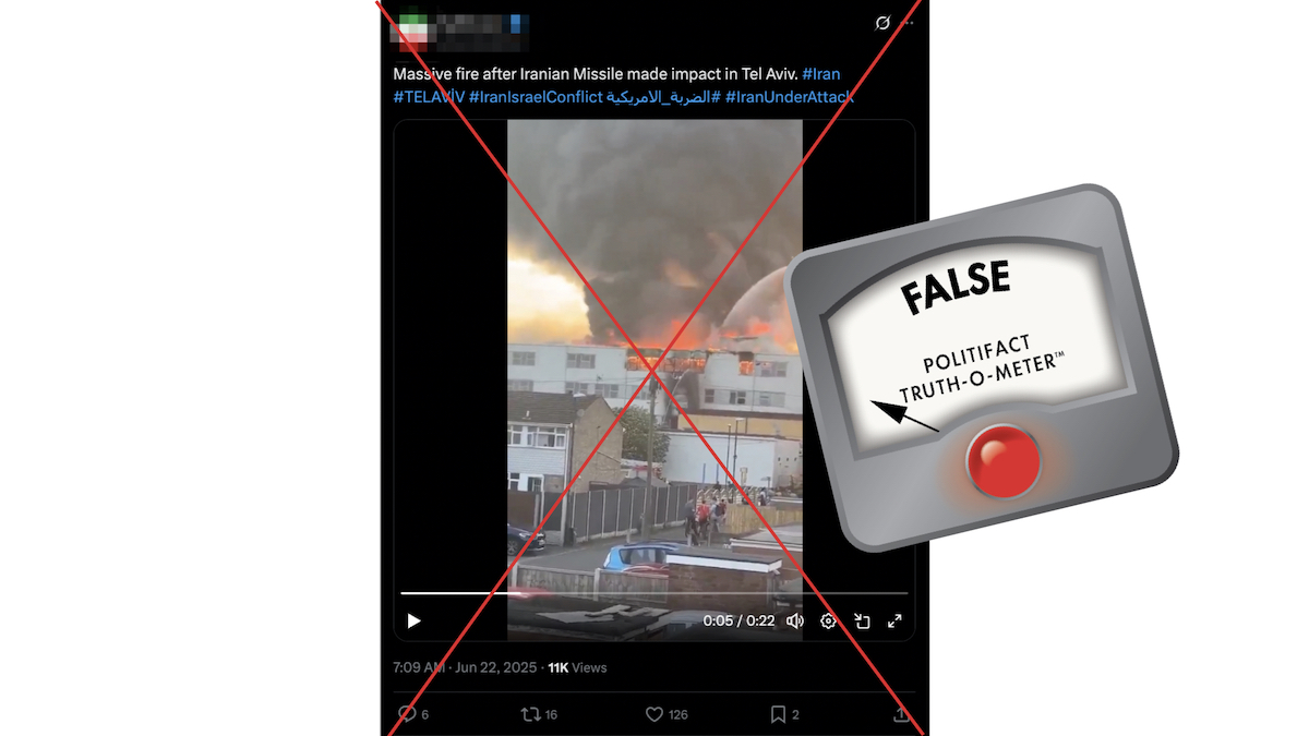 False graphic of fire image from England