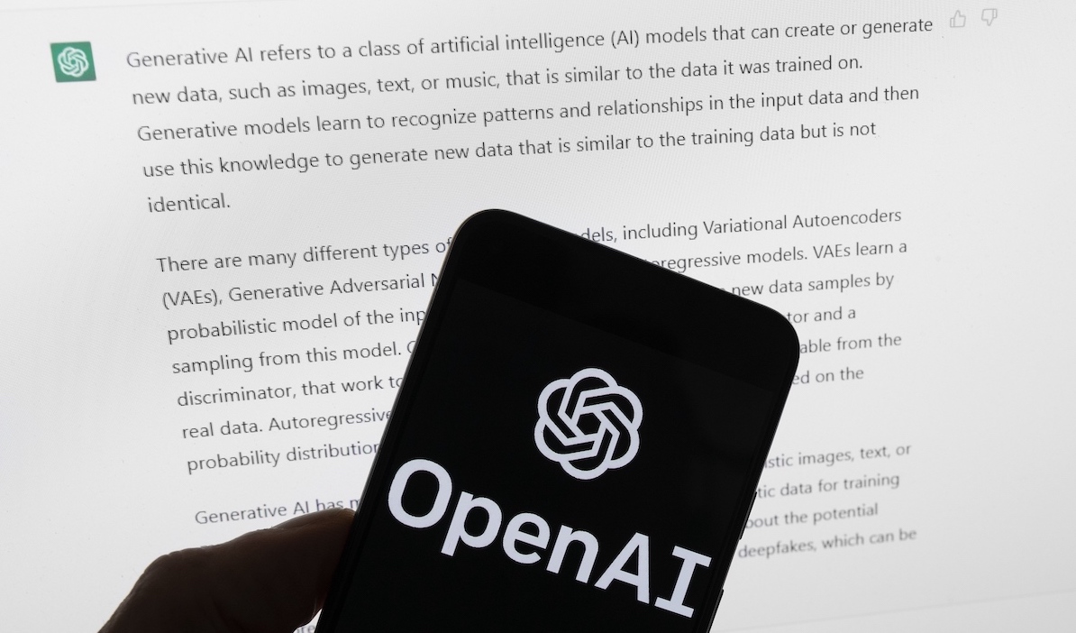 OpenAI logo on a mobile phone