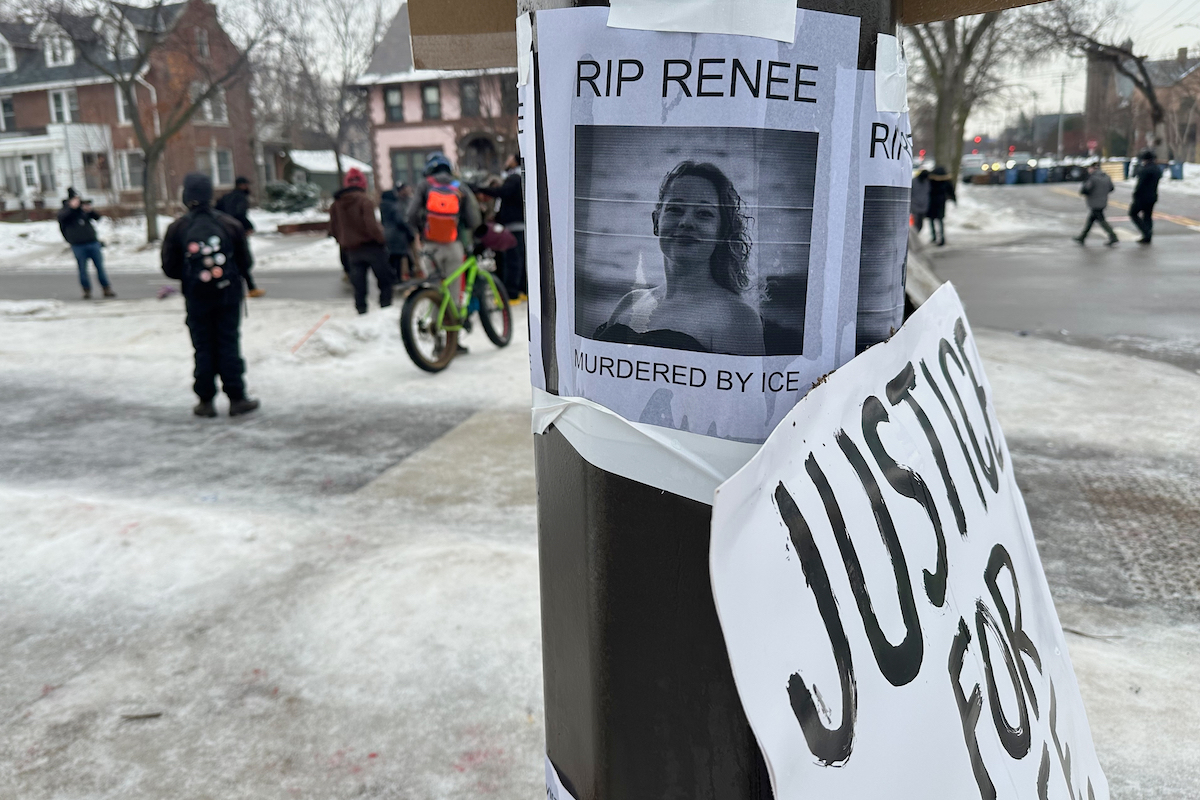 RIP Renee Good sign in Minneapolis 1-8-26