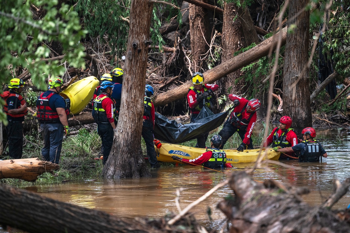 Rescuers after the Texas flood, 07-07-2025