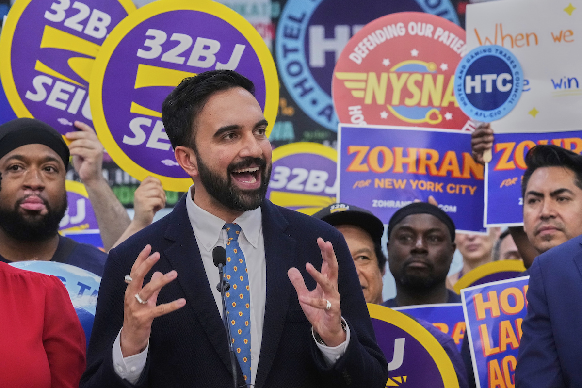 Zohran Mamdani at a rally 7-2-25
