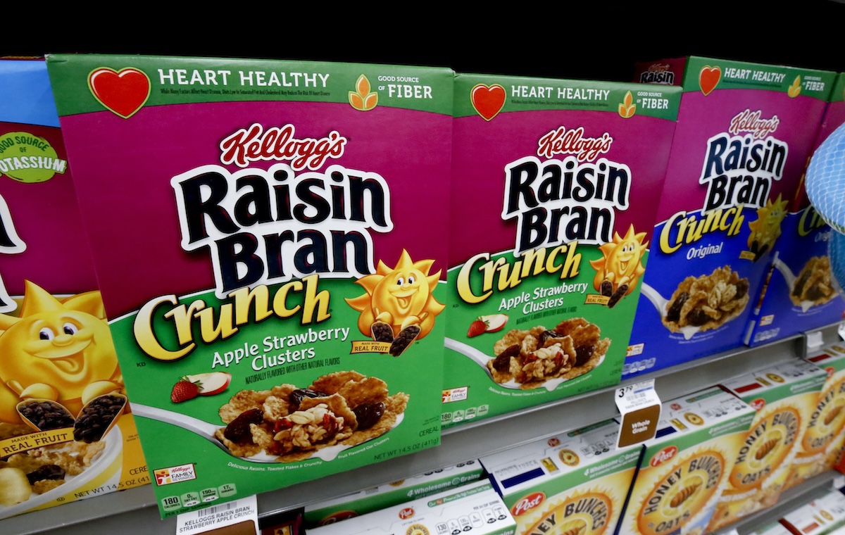 Rasin Bran boxes on shelf