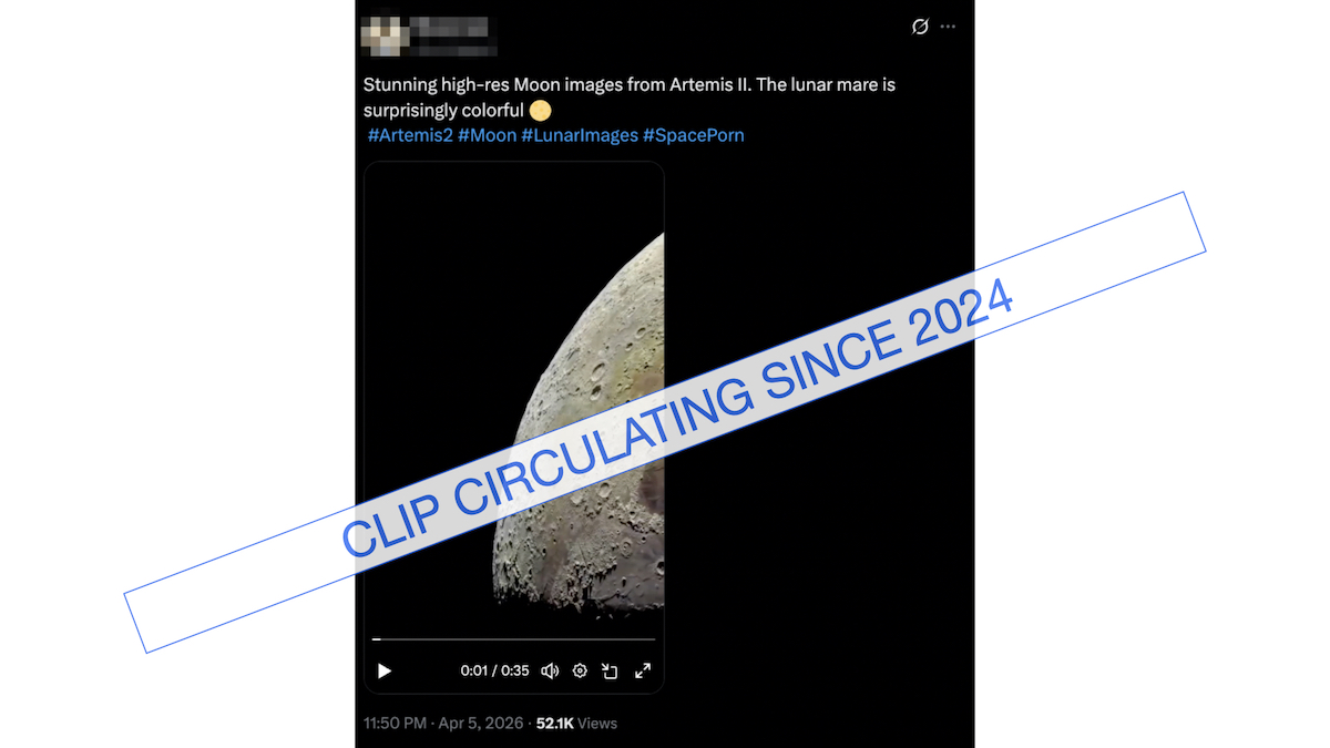 Graphic of fake high res image of Artemis II