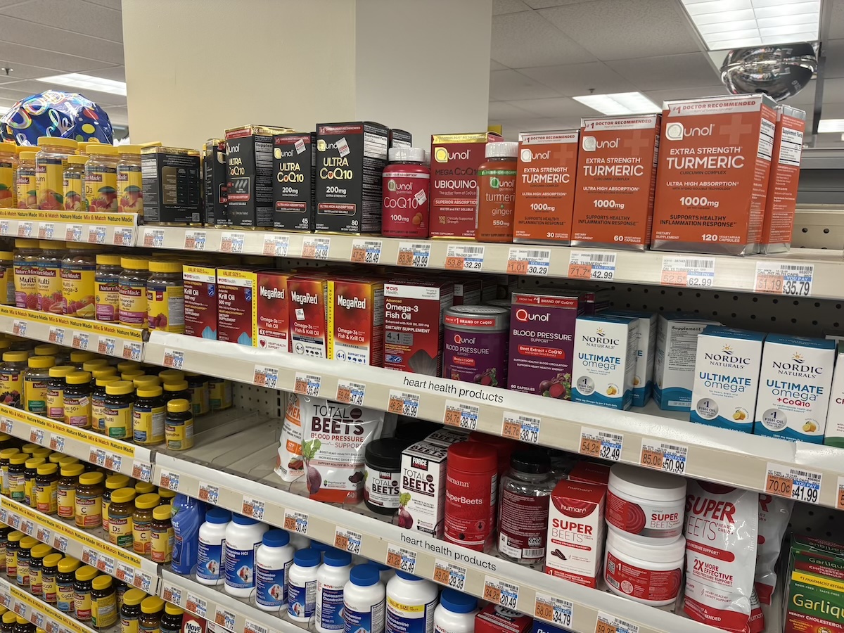 Supplement aisle in CVS store in Washington, D.C. April 2026