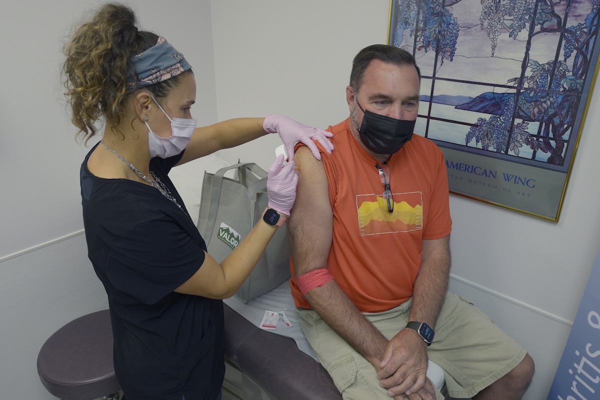 Lyme disease vaccine participant gets injection 08-05-2022
