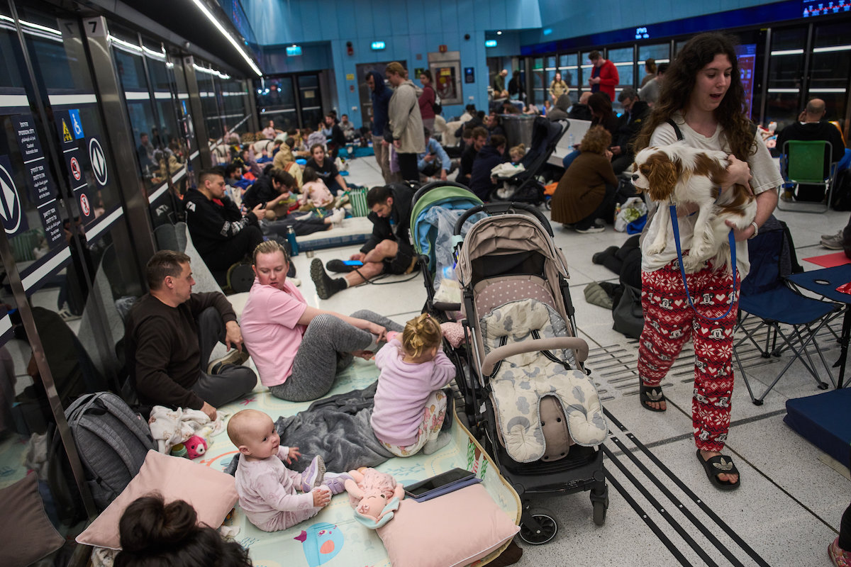 People shelter in underground metro Israel 2-28-26