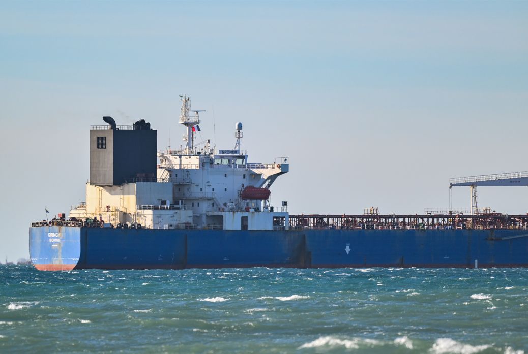 Seized Russian oil tanker in Mediterranean