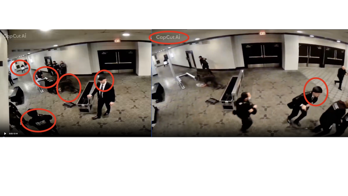 Graphic highlighting AI security footage of WHCA