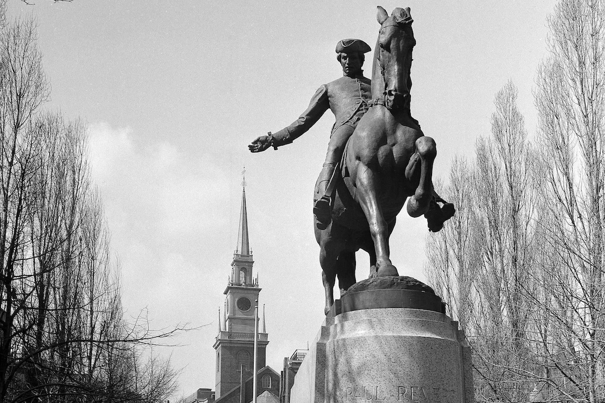 Paul Revere statue Christ Church in Boston 1948