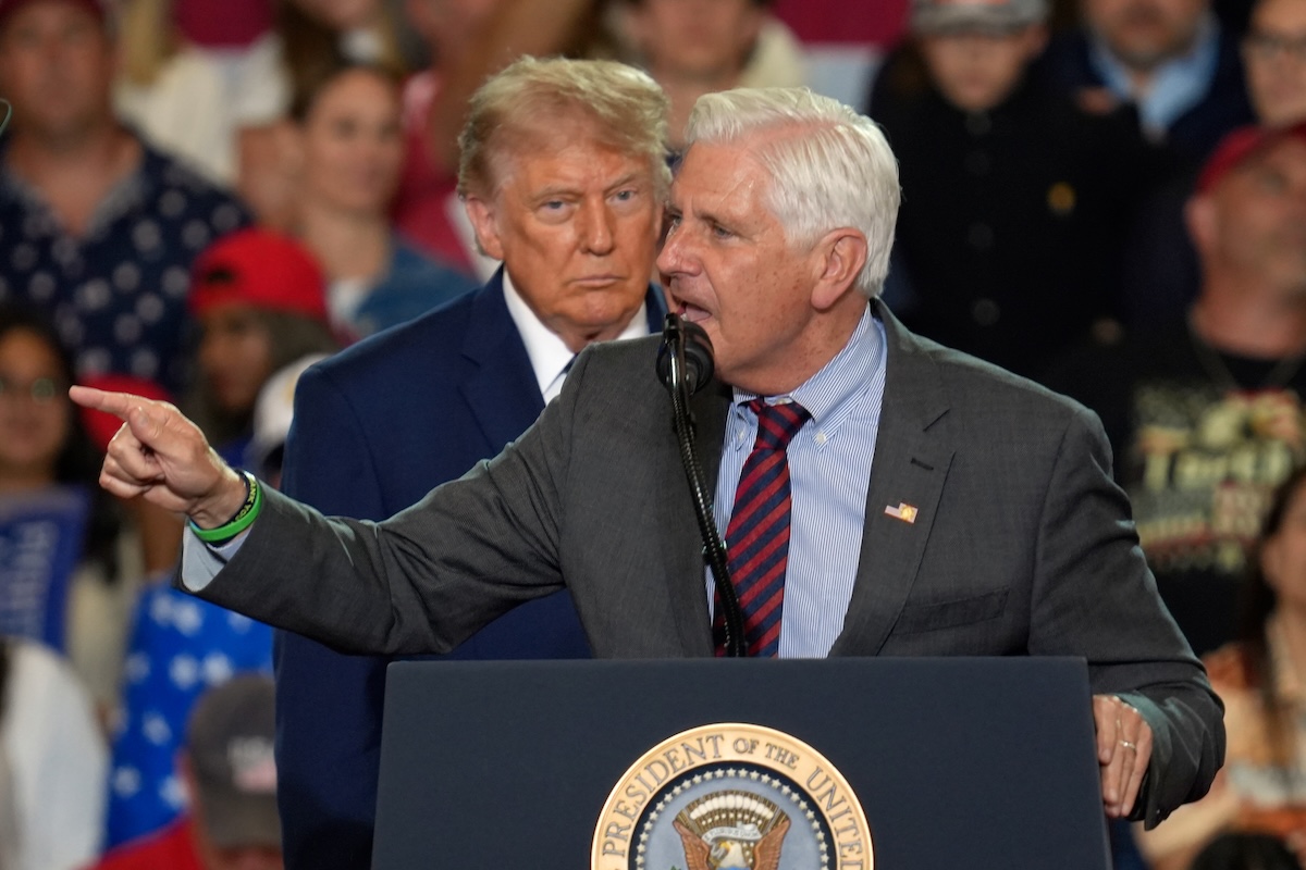 Bruce Blakeman and Donald Trump at rally in May 2026