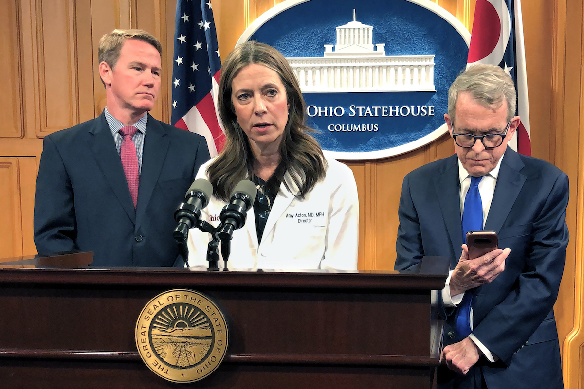 Jon Husted, Amy Acton, Mike DeWine 3-9-20